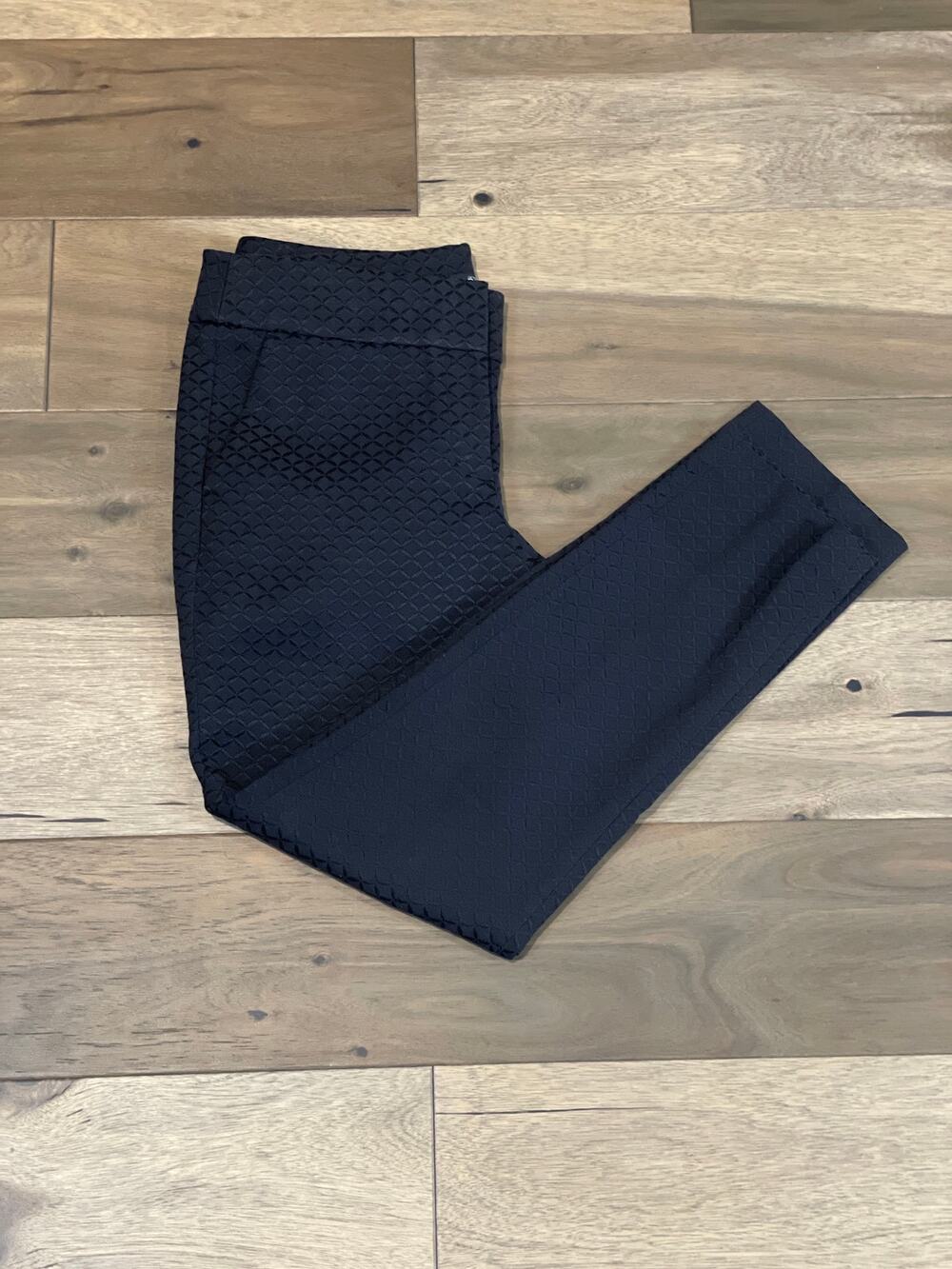 Loft Jacquard Skinny Pants Size 8 Black Satin Embroidered Marisa Fit
